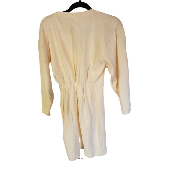 Moda INTL vintage skater dress size Medium long sleeve quilted cream - Picture 2 of 13